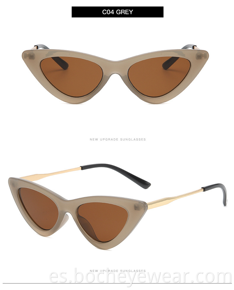 Retro Metal Triangular Cat's Eye Sunglasses